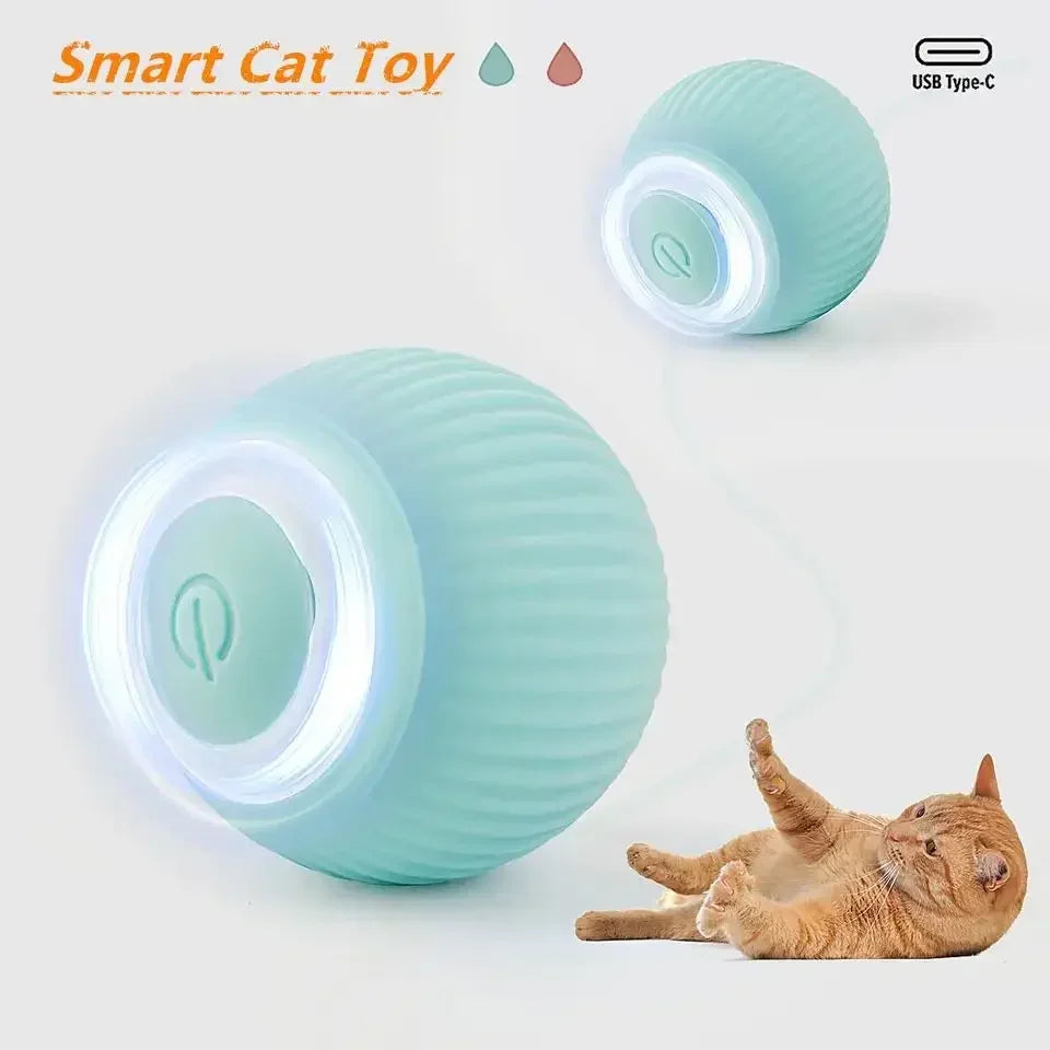 Smart Cat Rolling Ball Toys Rechargeable Cat Toys Ball Motion Ball Self-Moving Kitten Toys for Indoor Interactive Playing